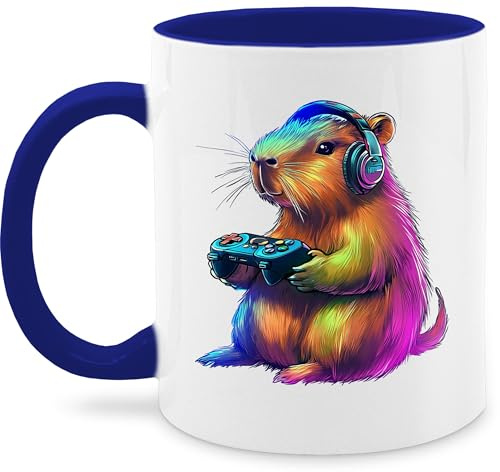 Tasse Tassen 325ml - Geschenke Capybara Gamer I Geschenk Capibara Gaming I Kapibara Geschenke Kabibara - 325 ml - Dunkelblau