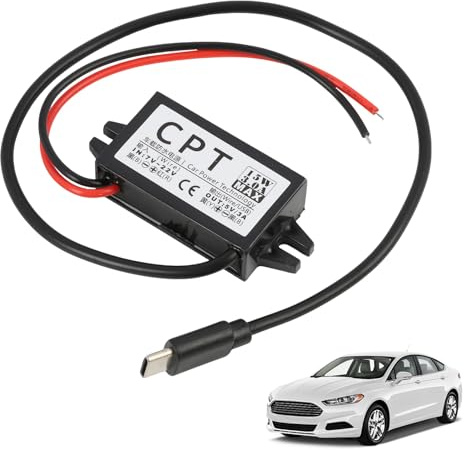 Adattatore da 12 V a USB tipo C, convertitore di tensione DC a DC 5 V 3 A 15 W, modulo Buck impermeabile con protezione e alta efficienza modulo di conversione impermeabile 12 V USB c
