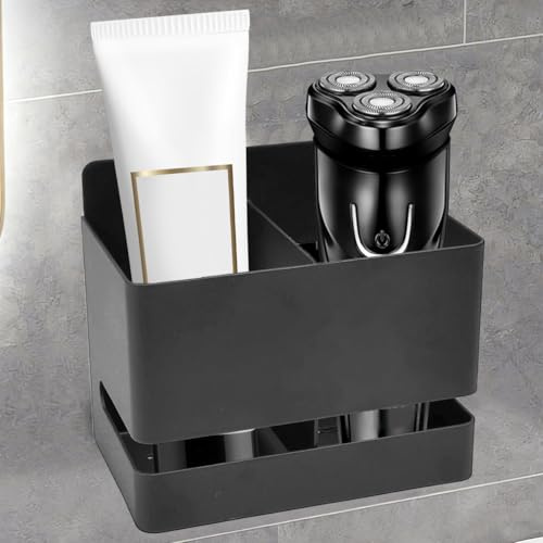 Xygobla Electric Toothbrush Holder Wall Mounted, Aluminum Toothbrush Stand Two Slot Toothbrush Caddy Toothpaste Organizer Storage Tooth Brush Head Holder with Self-adhesive Sticker for Bathroom