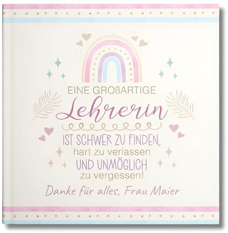 Abschiedsbuch Lehrerin Personalisiert Abschiedsgeschenk Klassenlehrerin - Erinnerungsbuch Geschenk zum Abschied Grundschule (40 Weiße Seiten)