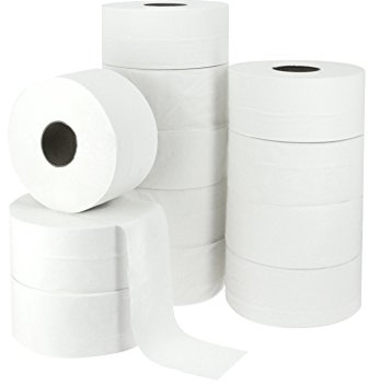 SGWEB Professional Carta Igienica Rotolo Mini Jumbo 180 in Pura Ovatta Bianca Confezione da 12 Rotoli Altezza 9 cm Lunghezza 180 metri Diametro 19 cm per Dispenser Bagno