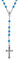 Soul-Cats Rosenkranz Kette Kreuz blau rosa gelb grün schwarz, Farbe: hellblau