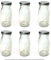 Unowall Set of 6 Classic Mini Glass Milk Bottles with Silver lids - Funky, retro design - Great for Weddings, BBQ, Parties. 200ml