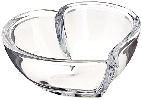 Orrefors 5 Heart Bowl - Decorative Serveware Collection & Votive - Tea Light Candle Holder, Crystal - For Snacks or Candle, Kitchen & Dining Decor - Bachelorette and Wedding Party