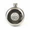 GM Belts 5oz Round Hip Flask Antique Finish Celtic Knot Pewter Detail With Tot Cups