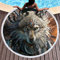 YEARGER Wolf Warrior von SunimaArt Runde Strandtuch Erwachsene Wolf gedruckt Mikrofaser mit Quaste Handtuch indische Decke Große
