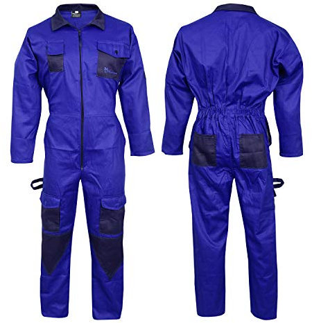NORMAN Royal Blue Men's Coveralls Boiler Suit Overalls for Warehouse Mechanics Work Wears (XL)