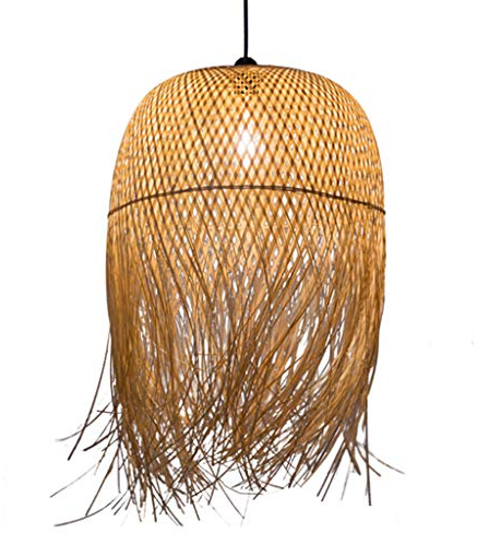 Bambus Pendellampe Vintage Weben Kronleuchter Natürlichen Handgemachte Gewebt Rattan Hängeleuchten Kreative Höhenverstellbare E27 Hängelampe Restaurant Teestube Wohnzimmer Cafe Pendelleuchten,62*45cm