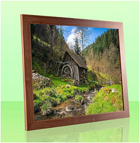 Puzzello Puzzlerahmen Bilderrahmen Posterrahmen 67x90 cm Nussbaum Dunkel 90x67 cm mit Antireflex Kunstglas