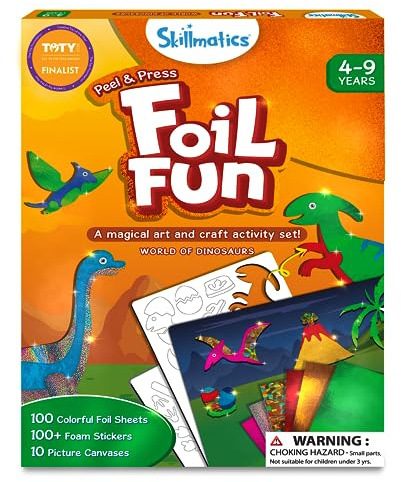 Skillmatics Foil Fun – Dinosaurs, Mess-Free Art & Craft Kit for Kids