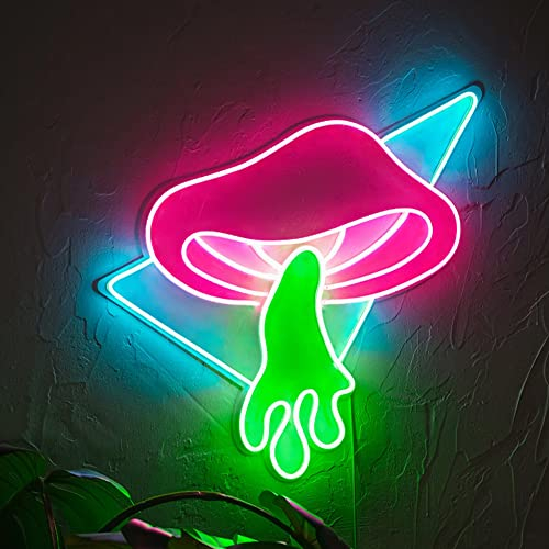 Ulalaza LED Neon Sign Mushroom Night Light for Bedroom Living Room Decoration Tiny Tots Room Decor Birthday Gift with USB 5v
