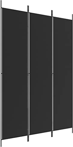 vidaXL Paravent 3-TLG. Raumtrenner Raumteiler Trennwand Umkleide Sichtschutz Spanische Wand Wohnzimmer Schlafzimmer Schwarz 150x220cm Stoff
