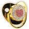 Personalisierter Bling-Schnuller, Glänzender Baby-Schnuller in Herzform, Glänzender Strass-Schnuller, Weiches Licht, Baby-Schnuller-Nippel für Baby-Show, Neugeborene Geschenke (Gold)