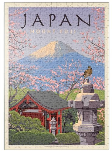 MyPuzzle Japan: Der Berg Fuji, Vintage Poster - Premium 500 Teile Puzzle - MyPuzzle Sonderkollektion von Anderson Design Group
