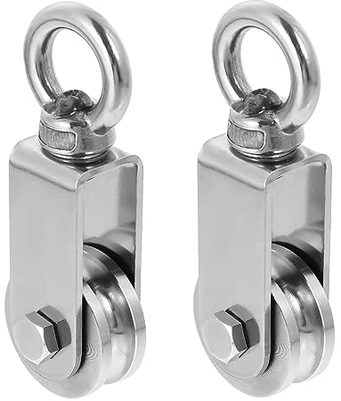 Umlenkrolle Seilrolle, Umlenkrollen mit Kugellager, 34mm Fitness Umlenkrollen, Edelstahl Riemenscheibe Seilrolle für Seile Stahlseil, Tragkraft 250kg (2 Stück)