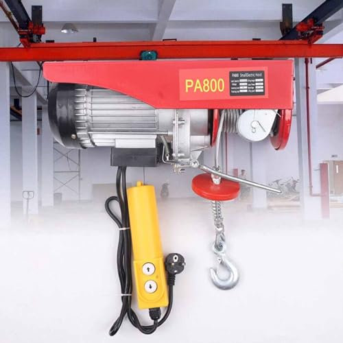 PixCy Elektrischer Seilzug Hubhöhe 12m/6m Flaschenzüge Seilwinde Elektrisch Motorwinde Mit Kabelfernbedienung Elektrischer Kettenzug Zum Tragen Von Schweren Lasten,400KG*12M-220V