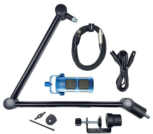 VOICECASTING PACK - Mic, Boom Arm, USB & XLR Cables -PRO Kit for Podcast, Broadcast, Streaming, Gaming & VC – No Phantom Power required - Lifetime Microphone Warranty. Designed & Built in UK - Blue