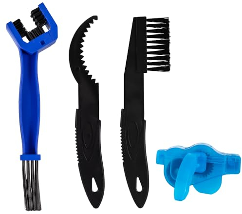 4 Stück Fahrrad Kettenreinigungsgerät Kit, Fahrrad Kettenreiniger Set, Motorrad Fahrradkettenreiniger Reinigungsset, Ketten Reinigung Scrubber Pinsel Werkzeug für Mountainbike Fahrrädern MTB
