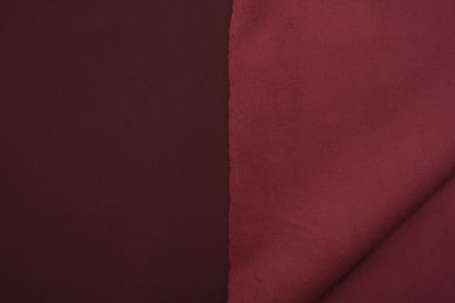 Generisch Softshell Meterware Uni & meliert - Fleecestoff wasserabweisend, Outdoorstoff, Regenstoff, Stoff für Matschhosen, Regenjacke nähen *ab 50 cm, Farbe: 054 weinrot