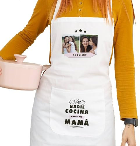 Transparent Gift Delantal Personalizado con Fotos y Texto Cocina. Regalo para Madres, Abuelas, Hermanas y Amigas. Delantales de Cocina. Regalos Personalizados Cumpleaños. Regalos Originales para Mujer