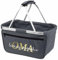 AWASG Einkaufskorb Oma - Personalisiert mit Name - Einkaufstasche faltbar Tragekorb mit Aufdruck - 45 x 25 x 25 cm (grau)