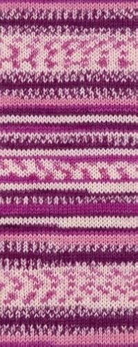 Gründl Hot Socks Mandello, Sockenwolle 8-fach, Sockengarn 8-fädig, dicke Stumpfwolle musterbildend, Farbverlauf, 150g / 300m (04 rose rosa pink)