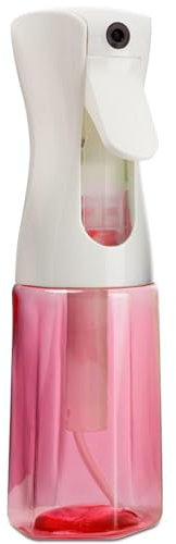 Continuous Mist Spray Bottle – Ultra Fine Mist for Hair Styling, Salon Use, and Versatile Applications – Ideal for Plants, Cleaning, and Travel – 5 oz Pink Octagon Shape Empty Bottle