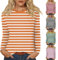Womens T Shirts Long Sleeve Langarmshirts für Damen Damen-T-Shirts Langärmlige Rundhalsshirts Basic-T-Shirt Bequeme Damen Kapuzenpullover Super Soft Touch Loungewear Jogging Training