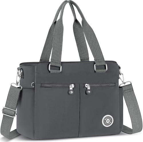 VOBUKE Umhängetasche Damen Groß Tasche Nylon Handtasche Gross mit Vielen Fächern Crossbody Bags Casual Leichte Tote Bag Mittelgroß mit Verstellbar Breitem Schultergurt für Uni, Schule, Shopper