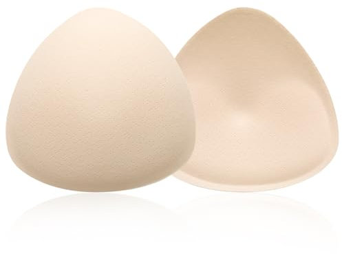 ElevateTech 1 Pairs Bra Inserts, Breast Enhancers Bra Pad Inserts Triangle Swimsuit Pads Soft and Comfortable Removable Breast Padding for Women Girls Bikini Sports Bra(Skin Color)
