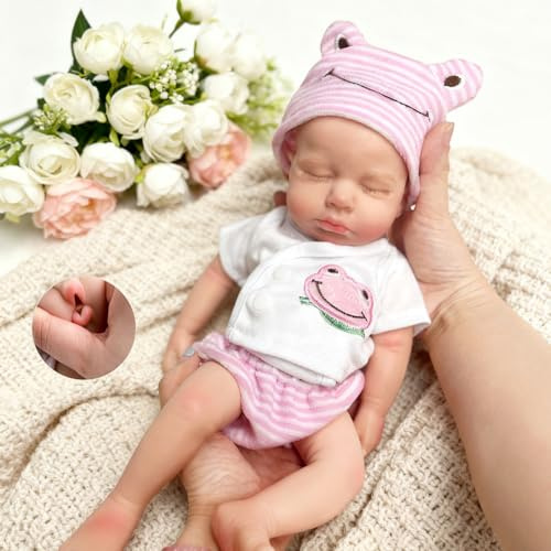 OtardDolls 32 cm Voll Silikon Baby Puppe Mädchen Babypuppe FüR Neugeborene Lebensechte Reborn-Schlafpuppen FüR Kinder Ab 3 Jahren Nicht Vinyl
