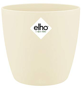 Elho Brussels Rond Mini 10.5 - Pot De Fleurs pour Intérieur - Ø 11.0 x H 9.7 cm - Beige/Ivoire