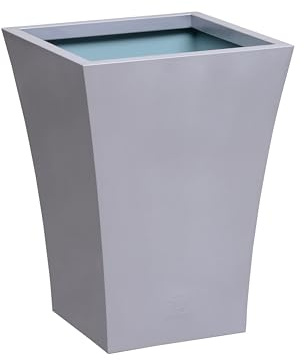 Primrose Zinc Galvanised Silver Flared Square Planter Pot 38cm x 25cm (14.9in x 9.8in)