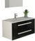 Jet-Line® | Badset Locarno | Badmöbel Set| Waschtisch | schwarz-weiß | Hochglanz | Unterschrank | Badmöbelset | Keramit Waschbecken / 80 cm Breit