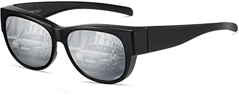 SHEEN KELLY TR90 Oversized Fits Over Sunglasses Mirrored Polarized Lens Cateye for Women Driver Goggles Over Glasses Lightweight