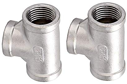Merrday 2Pcs Edelstahl 304 Guss T Rohrfitting Klasse 150 1/2 NPT Female