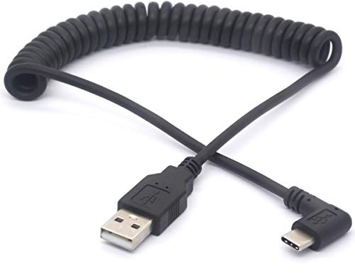 OpenII Câble de Type C coudé – Câble d'extension USB-C 90 degrés pour téléphones Portables, tablettes, Samsung Galaxy S8, MacBook, LG V20, appareils HTC avec connecteur de Type C