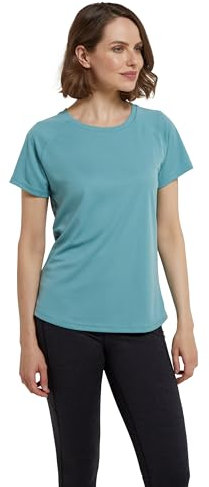 Mountain Warehouse Endurance Womens T-Shirt - IsoCool Ladies Top, UV Protection UPF30+ Tee, Breathable & High Wicking - for Spring Summer, Running, Travelling Pale Green (Plain) Women's Size 14