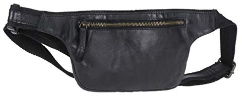 Bear Design Bauchtasche Gürteltasche Herren Damen Leder lässig schwarz modern auch Crossover zu tragen
