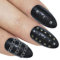 Bling Art Almond False Nails Fake Stiletto Punk Black 24 Long Acrylic Tips Glue