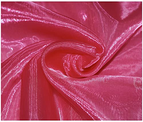 Premium Crystal Organza Voile Fancy Dress Costume Decorations Fabric 150cm Wide/Sold by The Metre (Cerise Pink)