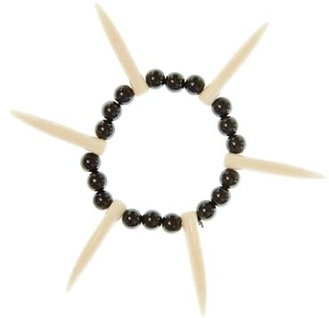 Deiters Perlenarmband schwarz mit Zähnen