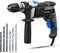 Hammerhead Trapano Battente a percussione a velocità variabile da 7,5 Amp 1/2 pollici con 3 punte in metallo e 3 punte per calcestruzzo - HAHD075