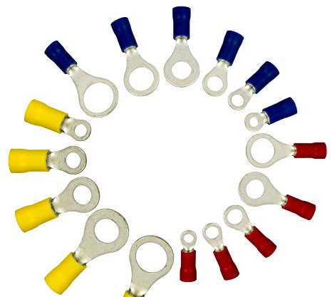 Ringkabelschuhe Ringösen DIN Kabelschuhe Verbinder (4,0-6,0mm² M4 Gelb, 10 Stück)