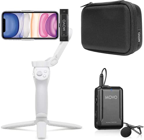 Movo Edge-DI Wireless Lavalier for iPhone - Perfect Compact Lav Mic for Smartphone Gimbal Stabilizer - Great for Vlogging, Filming, Teachers, and More - Compatible with DJI Osmo OM 4