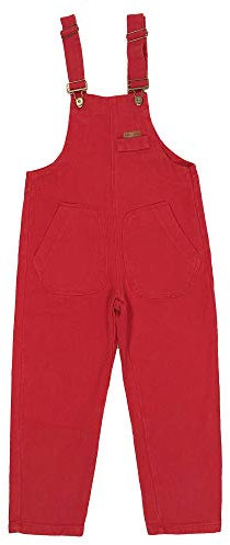 Peacolate 3-15 Anni Piccola Grande Ragazza Rosso Salopette di Jeans Ragazze Tute Pagliaccetti Pantaloni(Rosso, 4-5 anni)