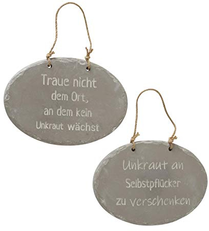 condecoro Betonschild Gartenschild Unkraut 2er Set