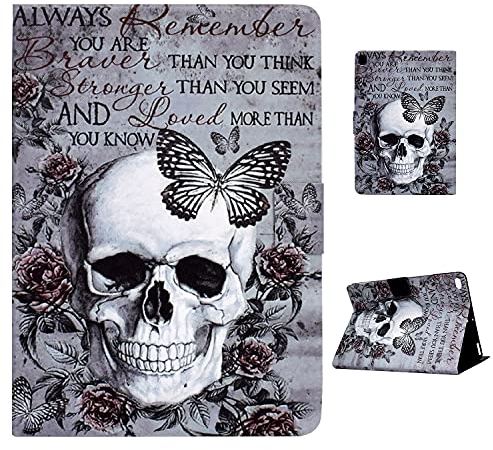 Rosbtib Hülle Kompatibel mit iPad 10,2 Zoll (iPad 9. /8. / 7. Generation), iPad 10.2 Hülle, PU Leder Schutzhülle Stoßfest Smart Case Book Cover mit Ständer für iPad 10,2 2021/2020/2019, Schädel