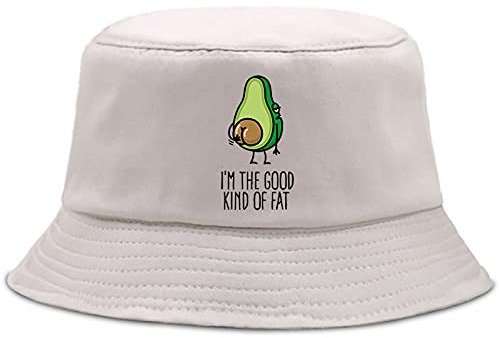 YUHOOE Avocado Fischerhut Sommer Cartoon Obst Strand Hut Eimerhut Damen Herren Panama Cap Packable Outdoor Travel Casual Sonnenschutz Bush Hüte,Beige,One Size