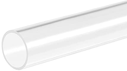 sourcing map PVC Transparent Rohr, Innendurchmesser 31mm Durchmesser 35mm LÄNGE 305mm Acryl Kunststoffrohr für Lampenbau, Stehlampen, Möbel